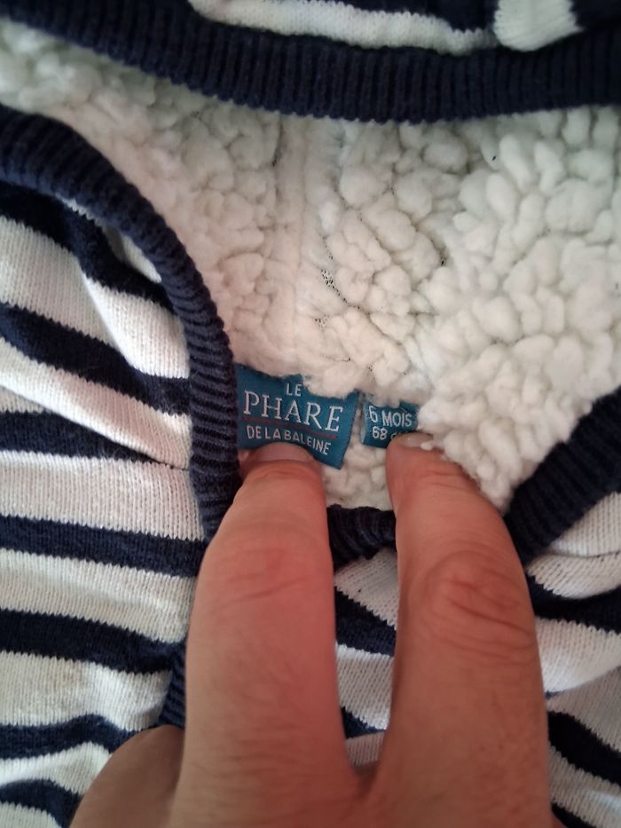 Veste marinière Polaire Le Phare de la Baleine  Taille 6 mois - photo numéro 5