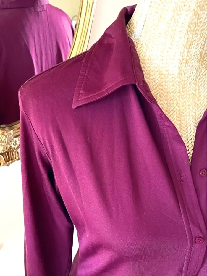 Sublime Chemise à col et boutonnage Autre Ton en Bordeaux taille 42 - photo numéro 8