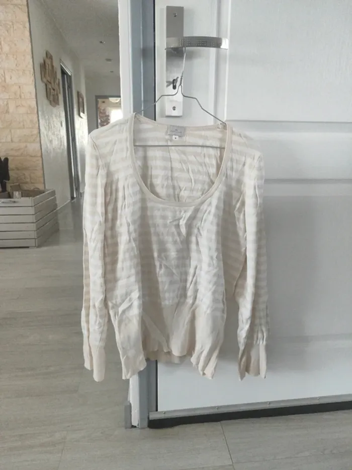 🍁 pull Legé écru beige taille 4 marque Cyrillus 🍁