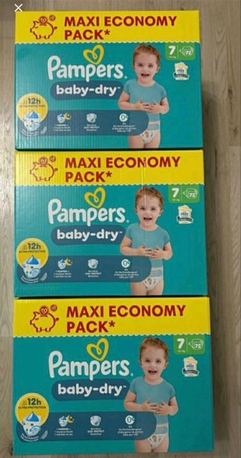 3 cartons couche Pampers taille 7