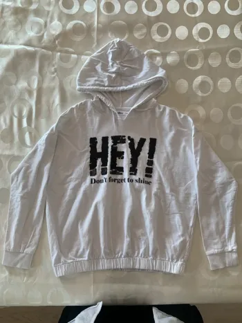 Sweat blanc Hey !