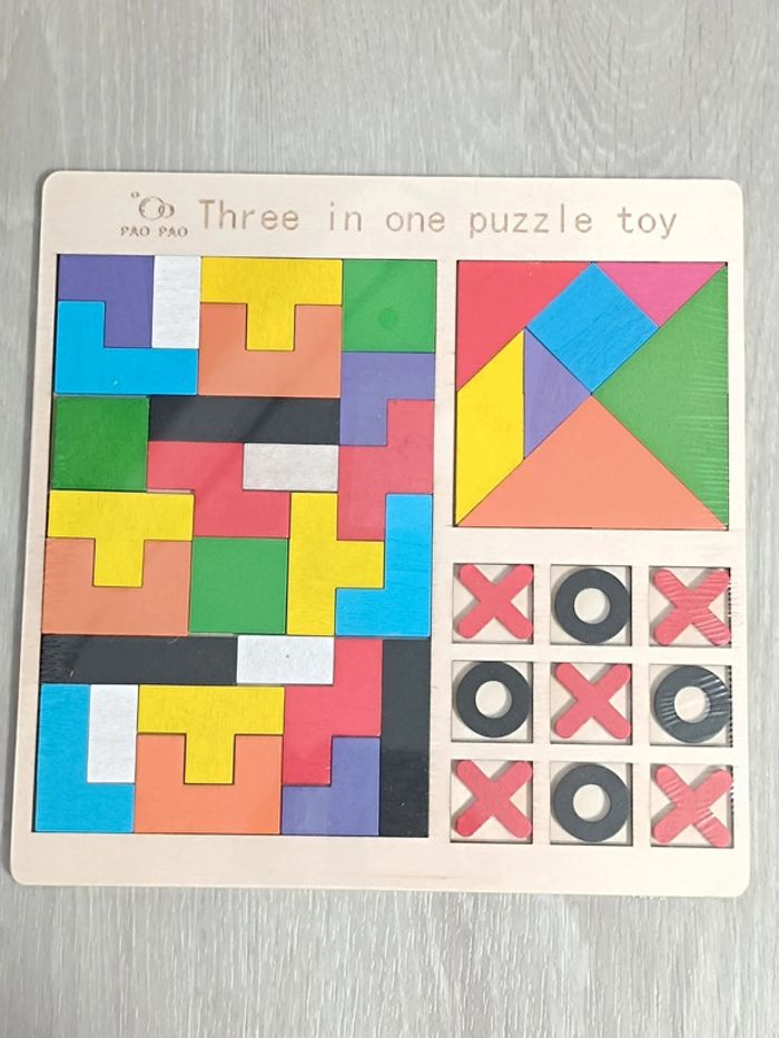 Jeu 3 en 1 en bois - photo numéro 2