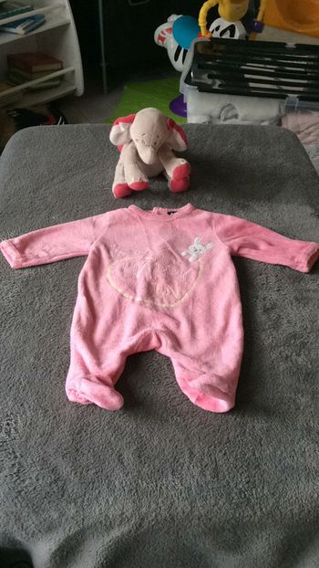 Pyjama velours rose Kiabi