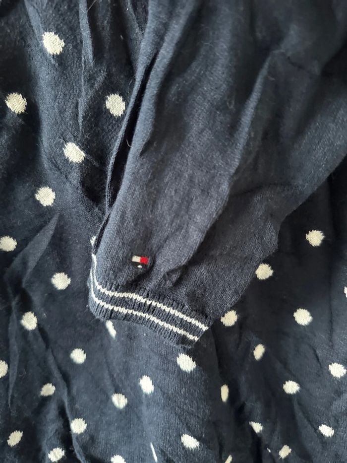 Pull col V femme Tommy Hilfiger à pois – Taille S - photo numéro 5
