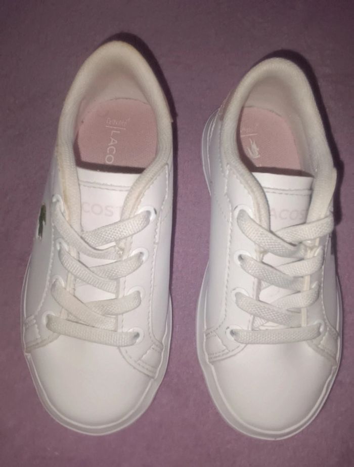 Baskets blanches bébé Lacoste - photo numéro 2