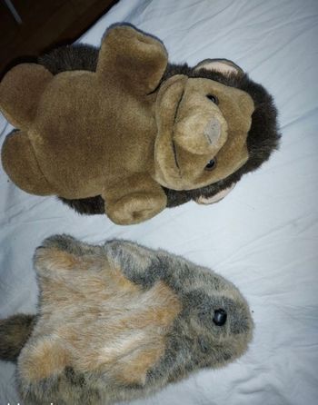 Lot de 2 peluches marionnettes 