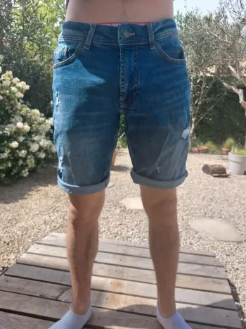 Short en jean homme