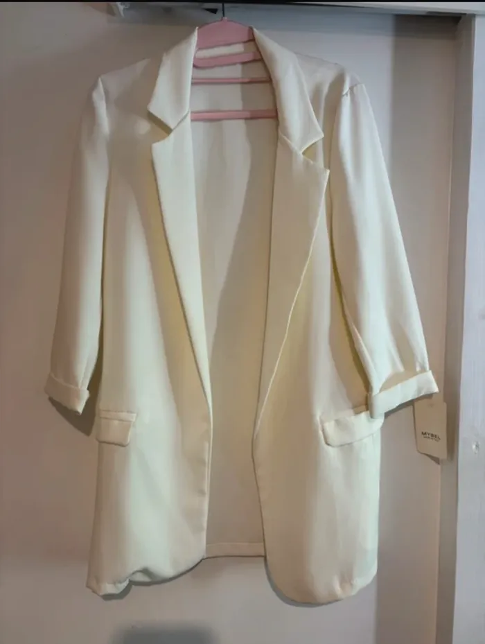Veste blazer blanche Mybel 🇮🇹 taille unique – neuve - photo numéro 4