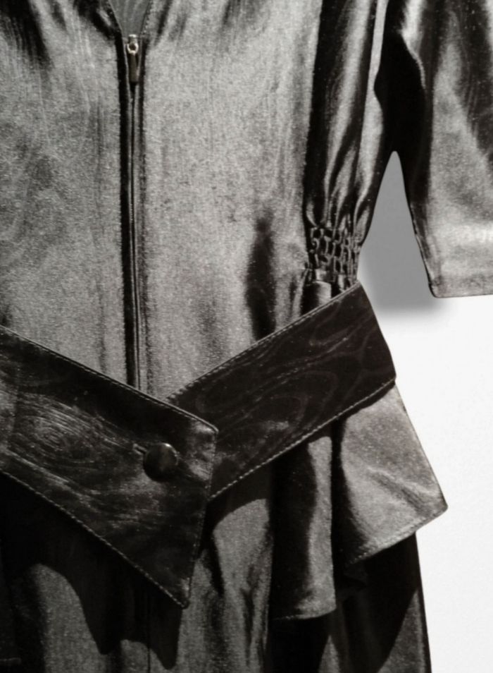 Robe vintage noire années 80 avec grand noeud - photo numéro 5