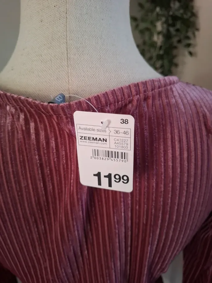 Robe rose effet velours côtelé neuf - photo numéro 5
