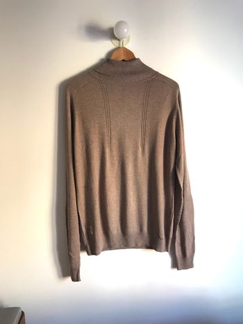 Pull long col roulé marron clair Carnet de vol taille L