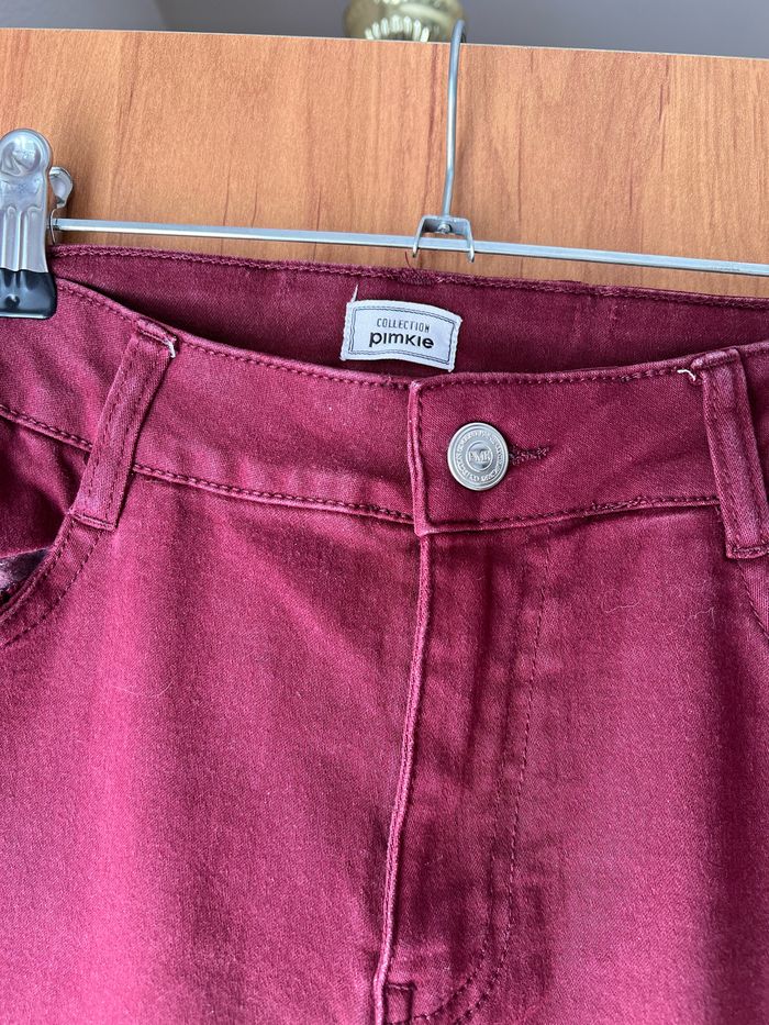 Jean skinny taille haute bordeaux Pimkie taille S-36 - photo numéro 3