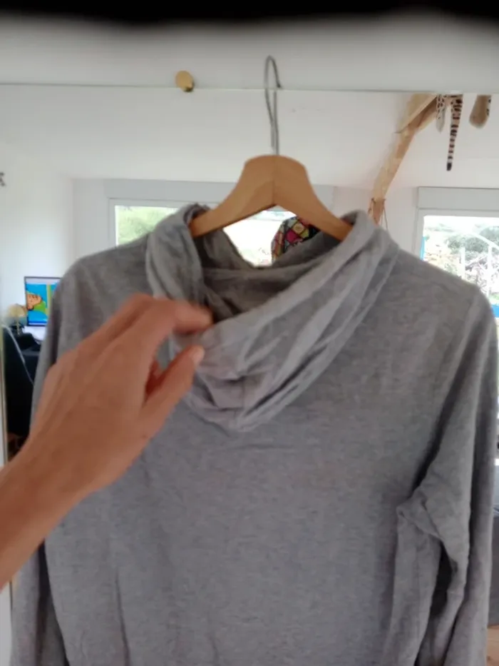 Sweat à capuche gris s  homme c87D - photo numéro 5