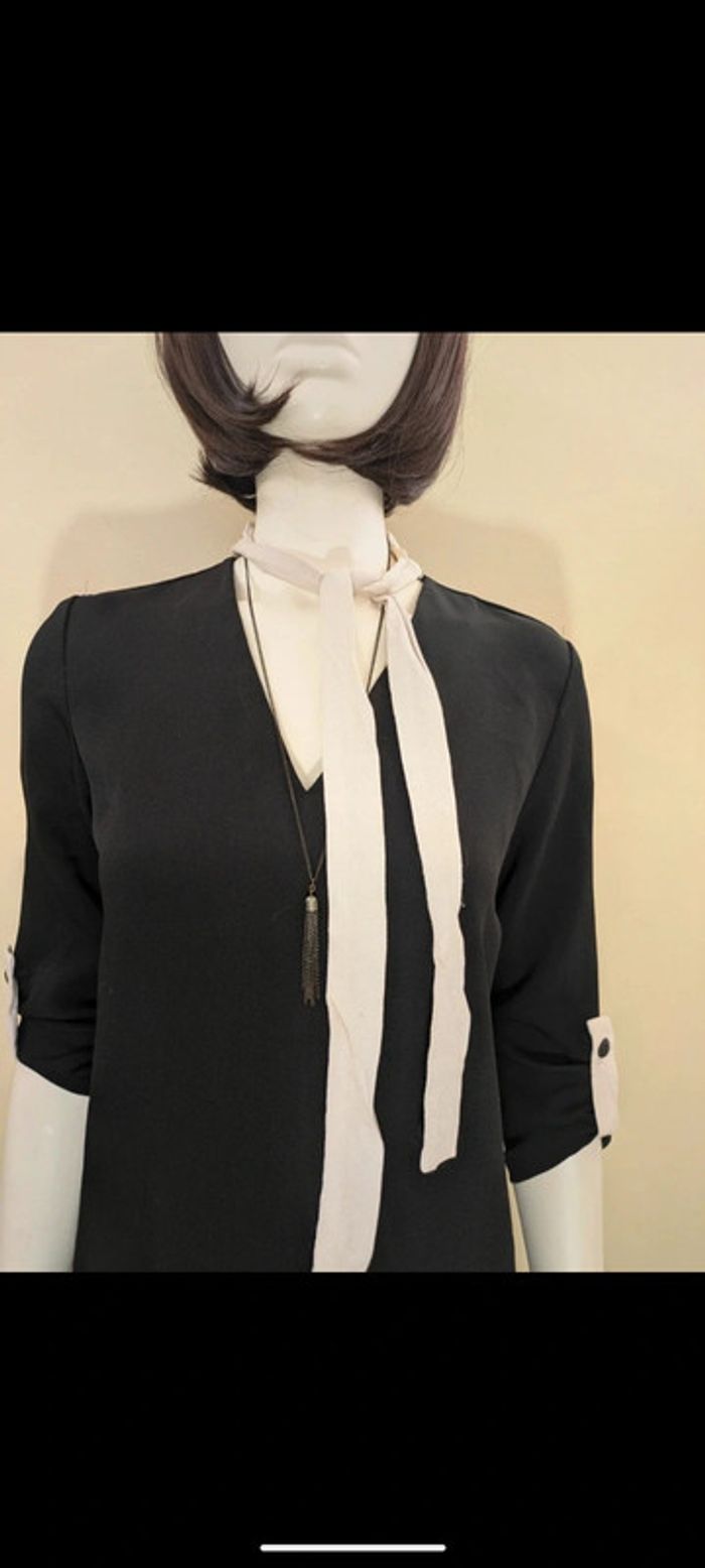 Robe légère noire et blanc Zara 36 - photo numéro 3