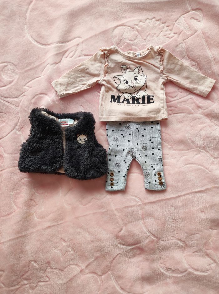 Ensemble 3 pièces fille 1 mois