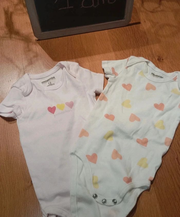 Lot de 2 body Orchestra taille 1 an en très bon état