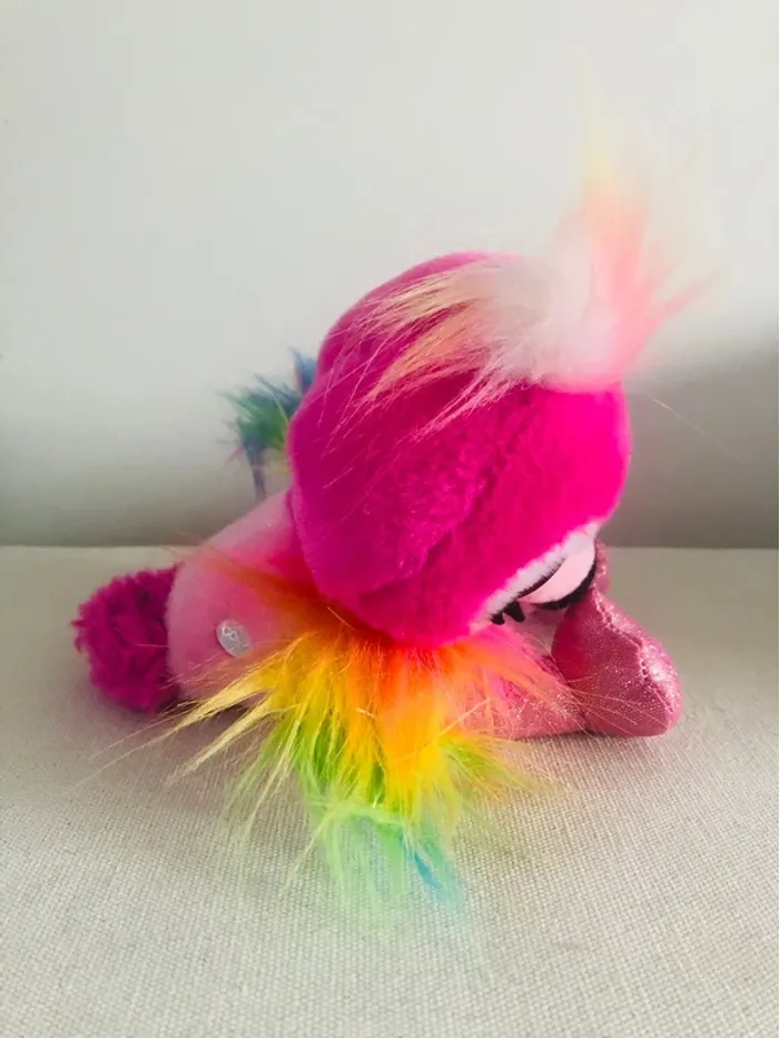 Peluche flamant rose ailé coloré perroquet zuru neuf - photo numéro 10