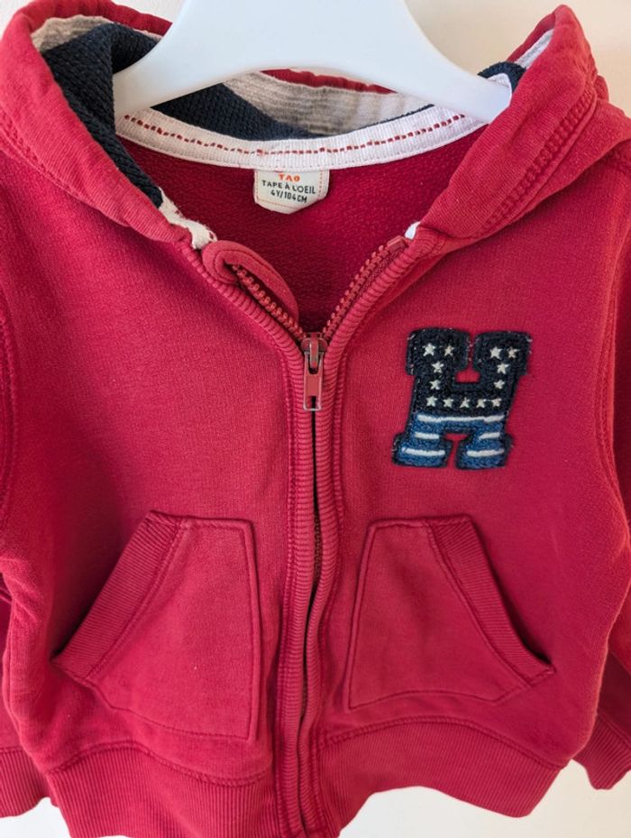 Sweat zippé à capuche 4 ans TAO - photo numéro 2