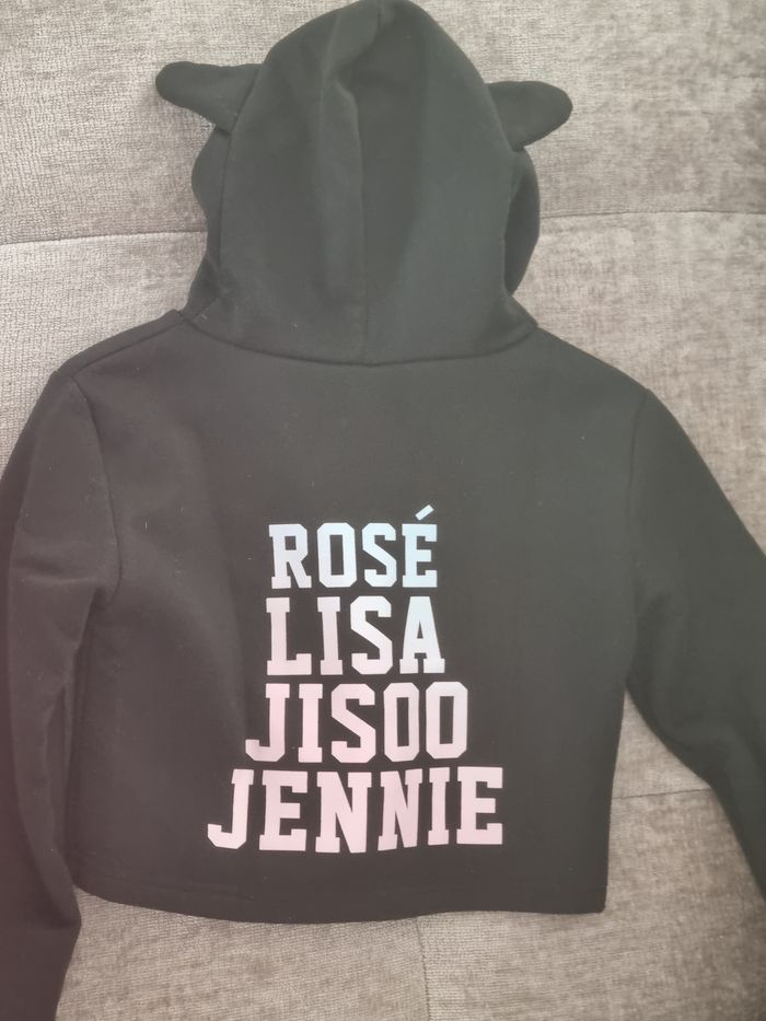 Sweat à capuche Blackpink t xxs - photo numéro 3