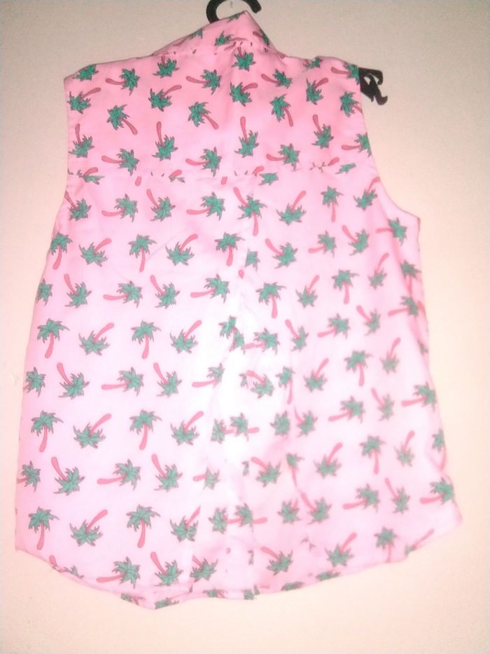 Chemise manche fine rose imprimé - photo numéro 2