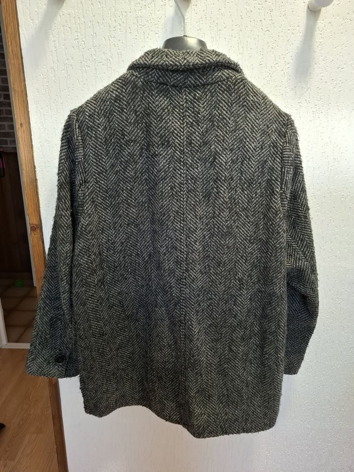 Belle veste chaude femme Mango M 30 % laine grise/noire à chevrons très bon état - photo numéro 3