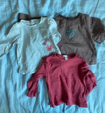 Lot 3 tee shirt manches longues 12 mois