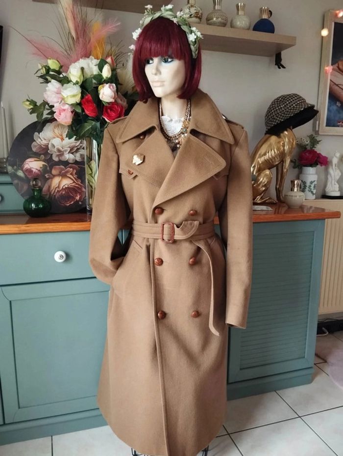 🌷Manteau Beige Vintage Pure Laine Tyrol Autrichien Steinblok T42/44🌷 - photo numéro 20