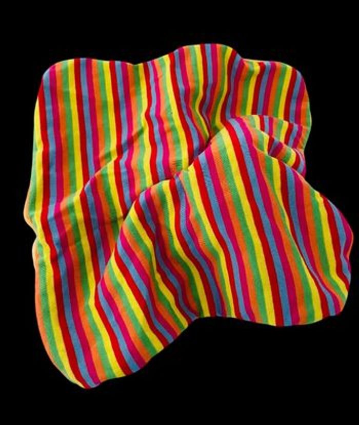 B6321❤️ Doudou plat Mouchoir Winnie l'ourson Pooh DISNEY NICOTOY Jaune Rouge Rayé - photo numéro 2