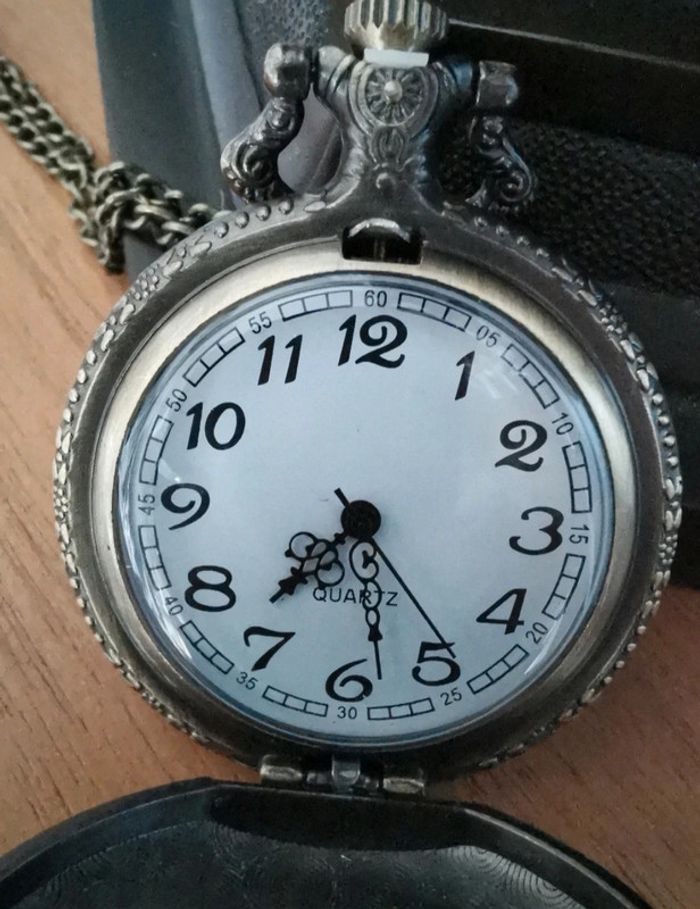 F11 montre de poche avec chaîne bronze rétro vintage originale - photo numéro 2