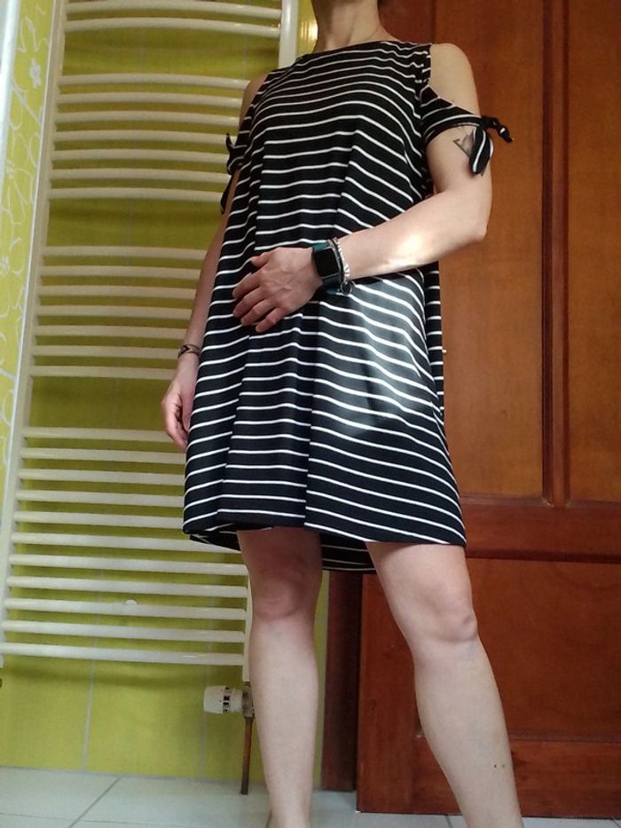 Robe femme bleu marine rayés - photo numéro 5