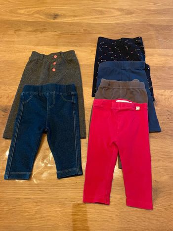 Lot de 6 leggings fille 3 mois
