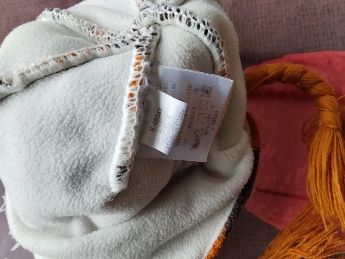 Bonnet orange/beige/marron - photo numéro 3