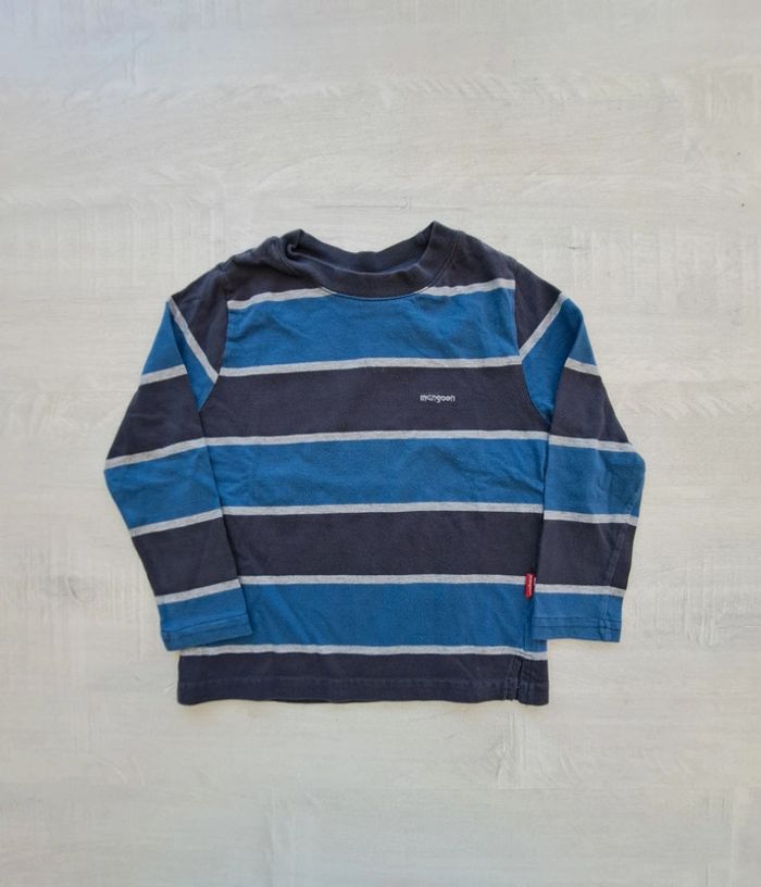 Blouse à manches longues - Mangoon - 98-104cm - rayé bleu