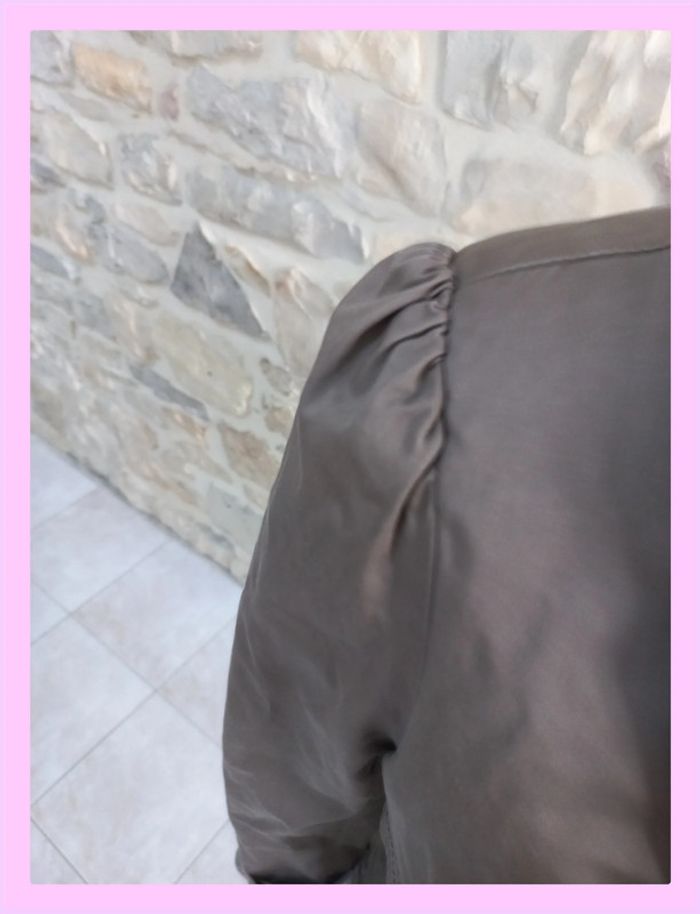 Trench-coat court Piazza Italia gris/taupe cintré - Taille S - Style chic décontracté - photo numéro 14