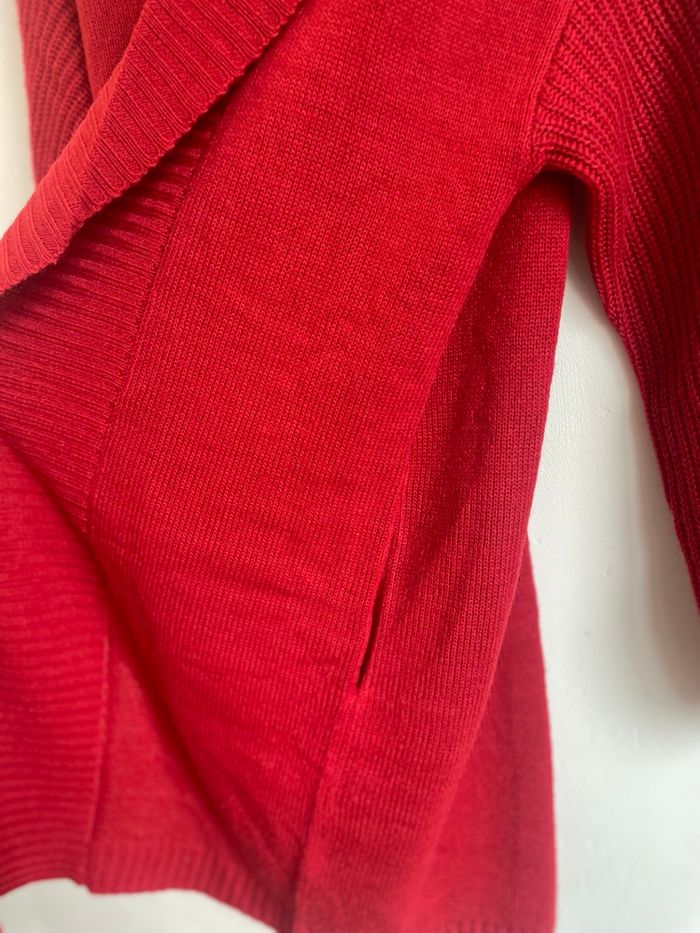 cardigan tendance long rouge Taille S (36/38) - photo numéro 3