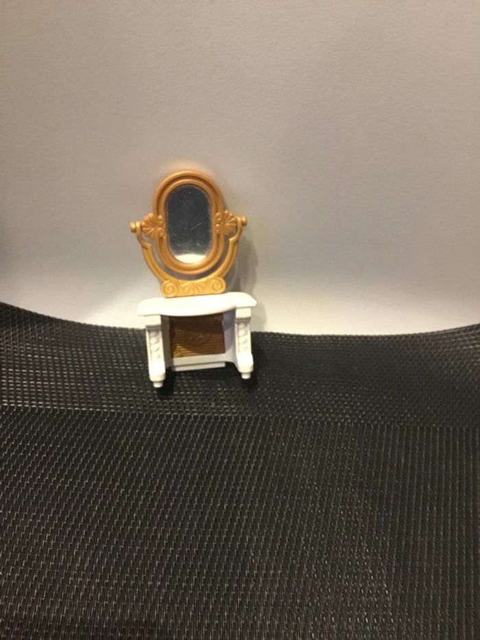 Playmobil meuble coiffeuse blanc et doré avec miroir pièces détachées maison château princesse - photo numéro 5