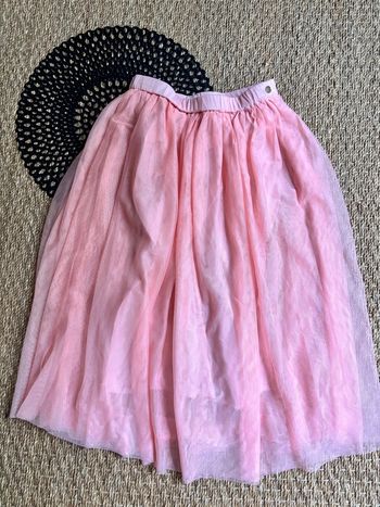 Jupe volant tulle rose