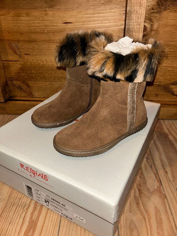 Bottine Requins neuve noisette effet peau - photo numéro 3