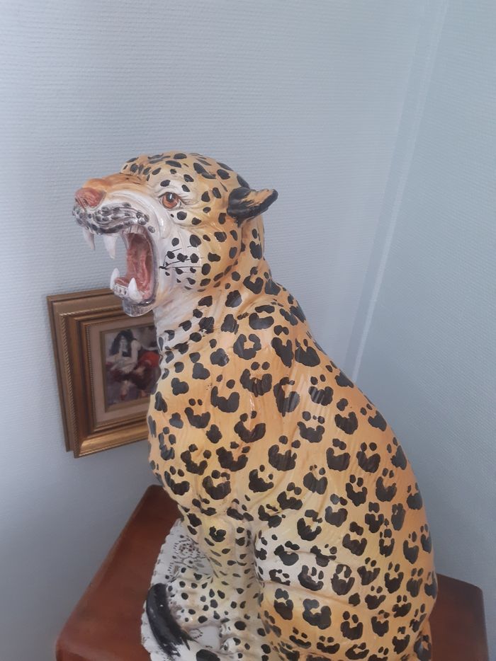 Grande panthère terre cuite années 60/70 - photo numéro 3