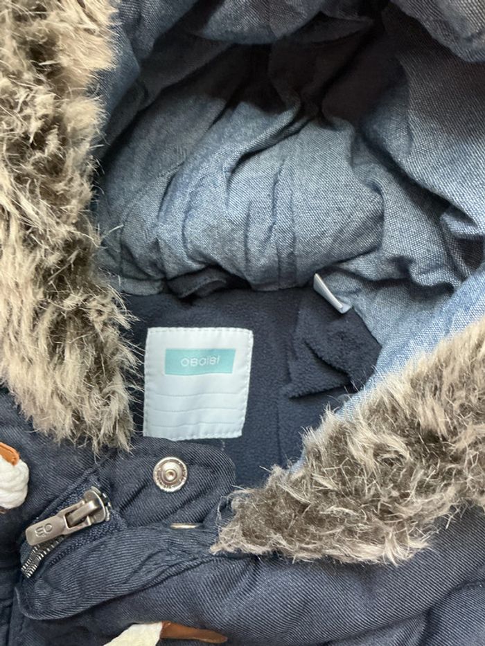 doudoune à capuche avec fourrure doublée polaire marine 23 mois obaibi - photo numéro 7