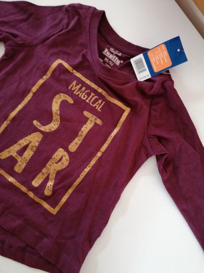 T-shirt bordeaux 86 92 cm - photo numéro 3