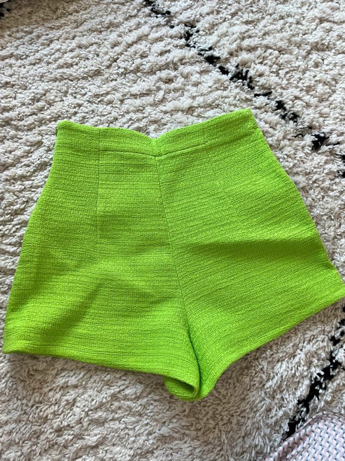 Short en tweed vert Zara - photo numéro 4