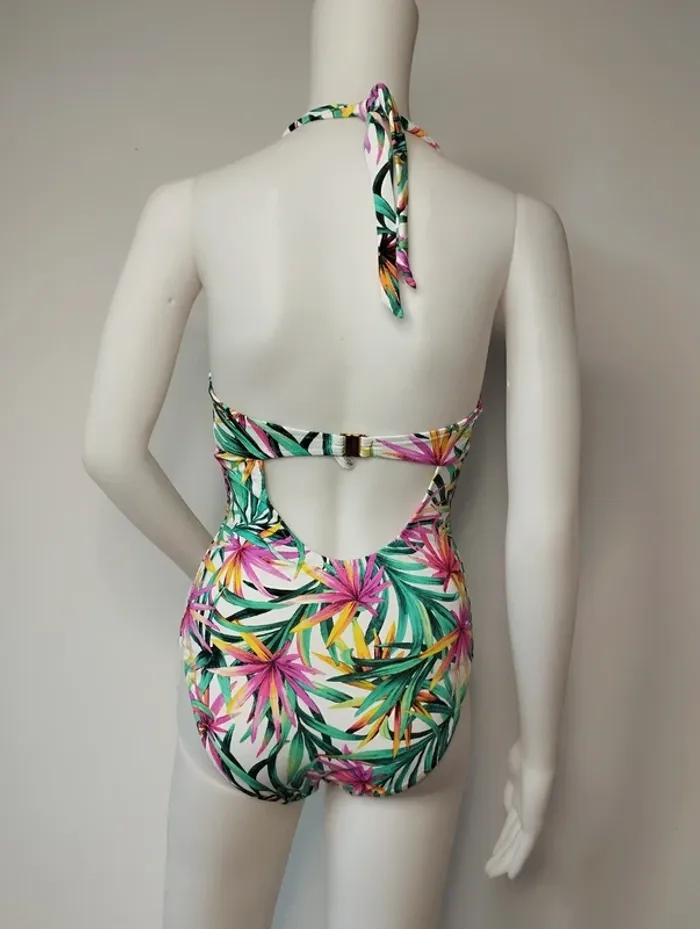 Maillot de bain blanc et multicolore Rougegorge FR85C - photo numéro 3