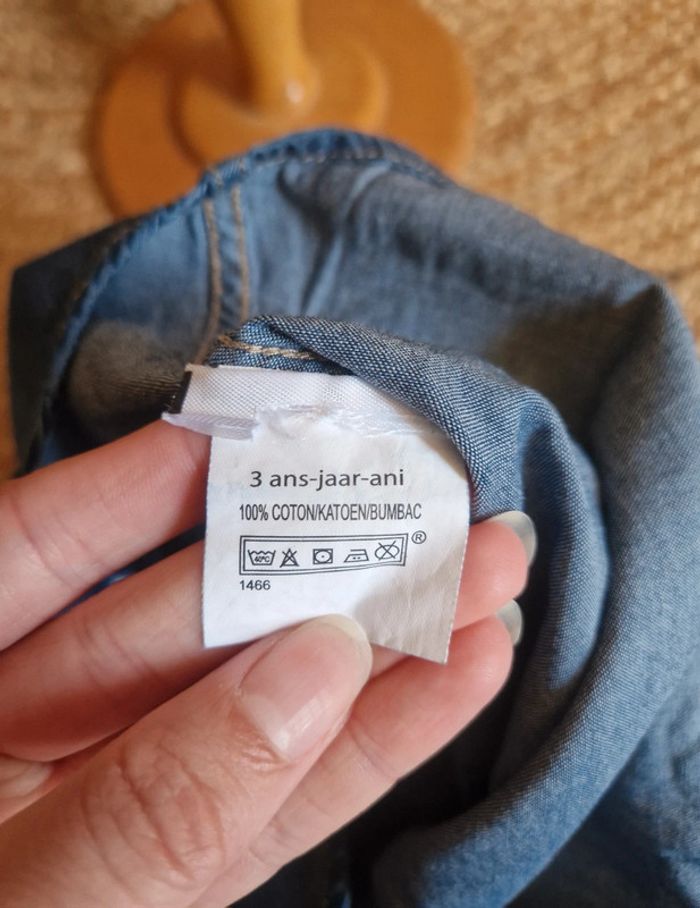 Jolie ensemble chemise en jean et jean rose fille sergent major 3 ans - photo numéro 5
