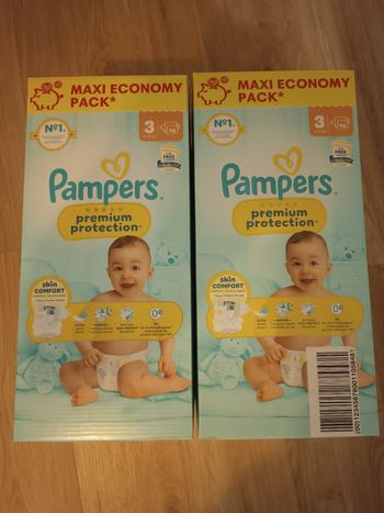 Lots de 2 cartons Pampers premium protection taille 3 