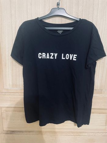 T-shirt in peu overside femme / ado simple noir avec inscription- xs