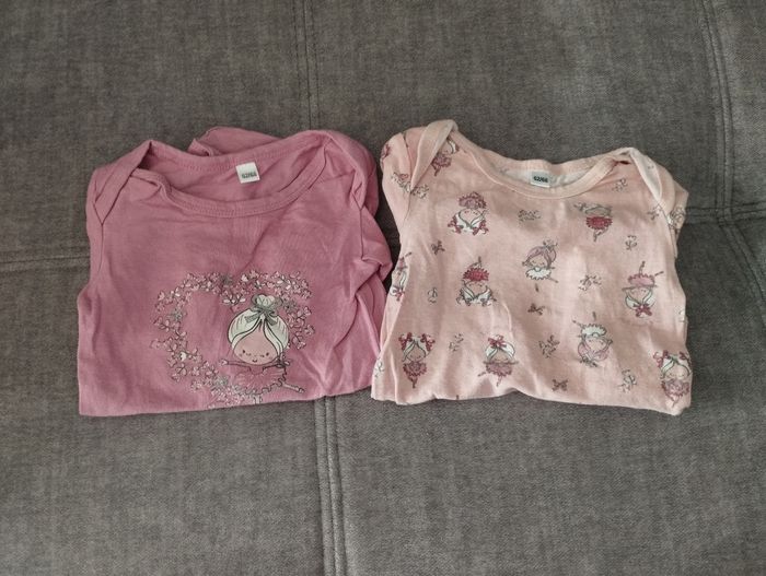 Lot 2 body manches longues Tex 6/9 mois