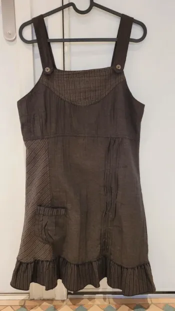 Robe bretelles été marron
