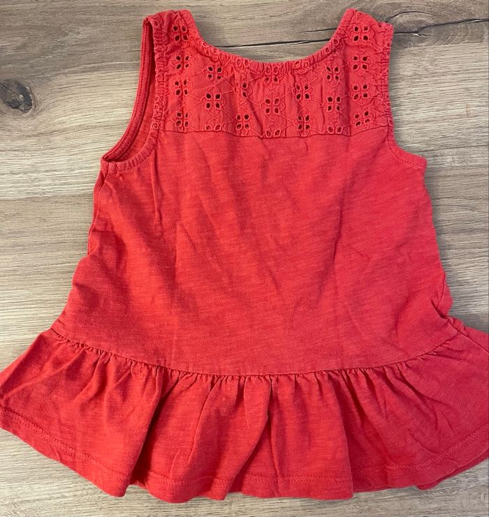 T-Shirt-Débardeur Rouge Fille Taille 2 ans - photo numéro 5