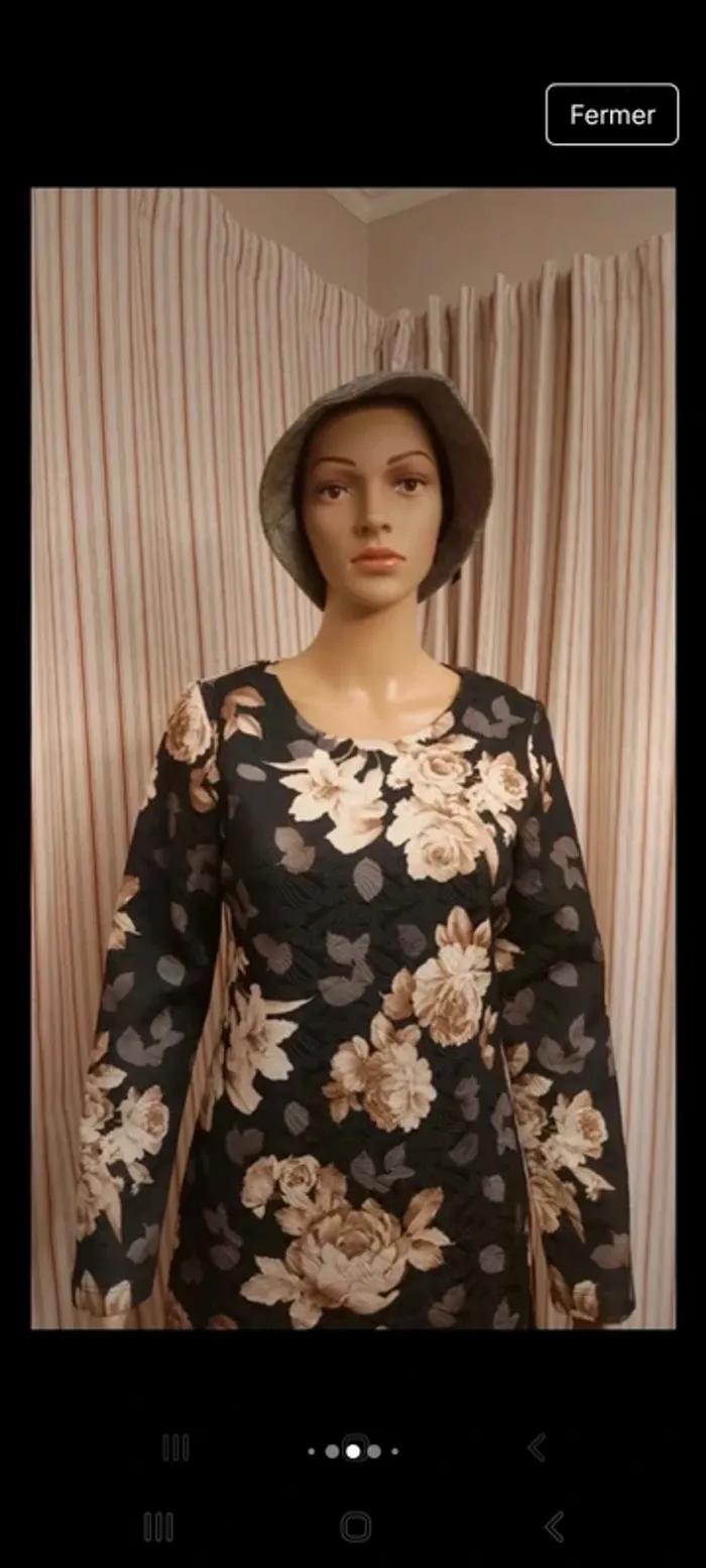 Jolie Robe Anonyme noir fleuries taille S 36 - photo numéro 4